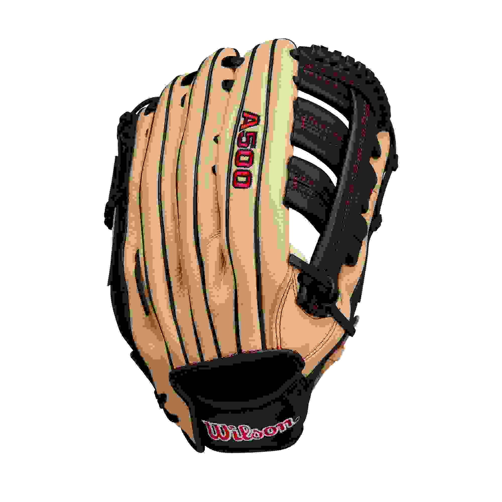 Wilson A500 12.5” Outfield Youth Blonde/Red/Black Baseball Glove